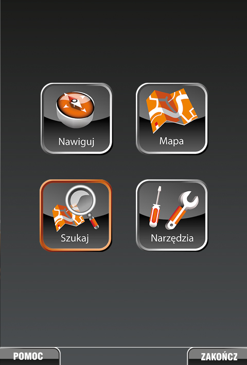 NaviExpert 5.1 - ekran menu głównego
