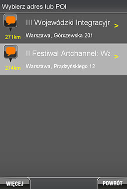 POI Explorer - wynik wyszukiwania, hasło festiwal