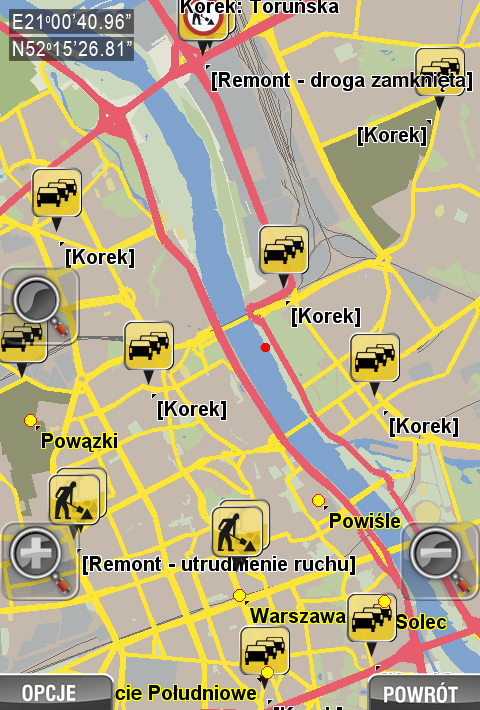 NaviExpert 5.1 - widok korków